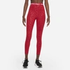 Nike Pro Dri-fit Women's High-waisted 7/8 Printed Leggings In Red