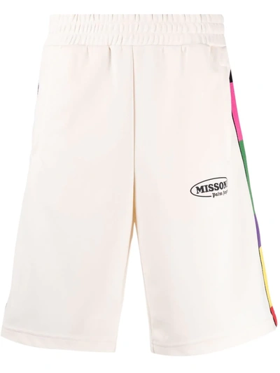 Palm Angels X Missoni Side-stripe Track Shorts In Neutrals