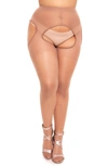 Glamory Hosiery Cutout Opaque Tights In Makeup