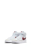 Nike Kids' Blazer Mid '77 High Top Sneaker In White/ White/ Black/ Team Red