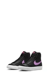 Nike Kids' Blazer Mid '77 Vintage Sneaker In Black/ Pink/ White/ Fuchsia