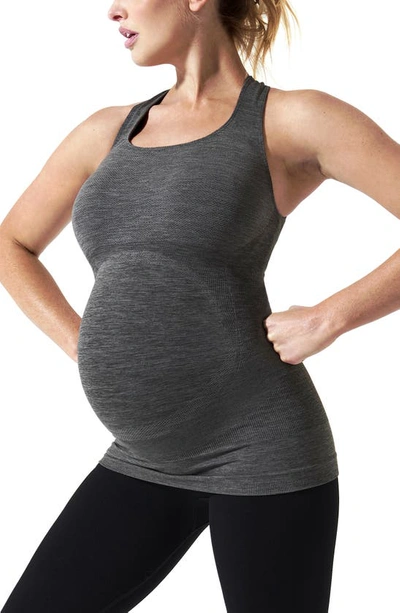 Blanqi Sportsupport Maternity Support Crossback Tank In Dark Grey