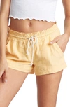 Roxy 'oceanside' Linen Blend Shorts In Sunburst