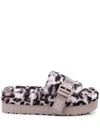 Ugg Fluffita Panther Print Slippers In Storm Grey/white