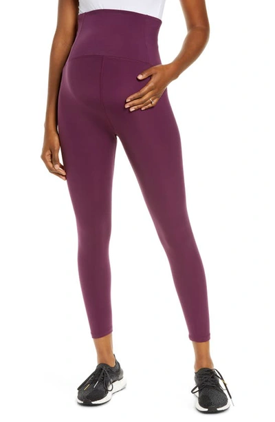 Girlfriend Collective Seamless Maternity Leggings In Plum
