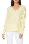 Nydj Twist Neck Long Sleeve T-shirt In Yellow Daisy