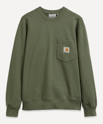 Carhartt Pocket Sweatshirt In Dollar Green