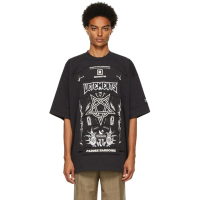 専用　vetements hard core t Vetements Black 'j'adore Hardcore' Patched T-shirt In Schwarz