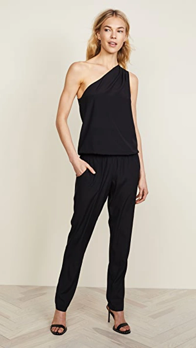 Ramy Brook Lulu One Shoulder Jumpsuit In Black