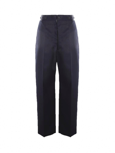 Maison Margiela Cropped Tailored Trousers In Navy Blue
