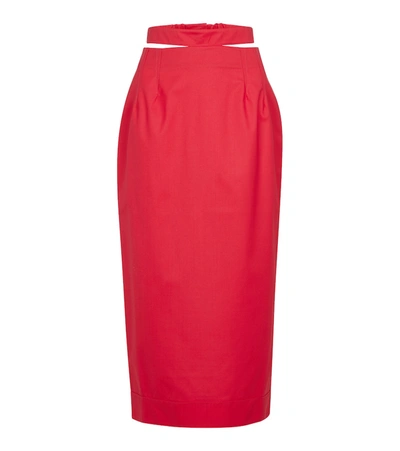 Jacquemus La Jupe Valerie Virgin Wool Pencil Skirt In Red