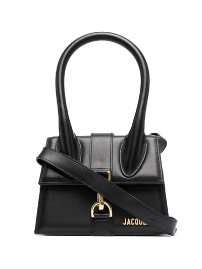 Jacquemus Le Chiquito Montagne Leather Shoulder Bag In Schwarz