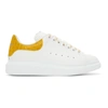 Alexander Mcqueen Croc-embossed Leather Platform Sneakers In Shell/yellow