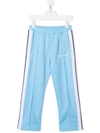 Palm Angels Kids Light Blue And White Classic Track Pant