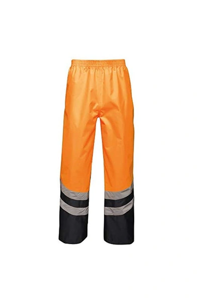 Regatta Unisex Hi Vis Pro Reflective Work Over Trousers In Orange