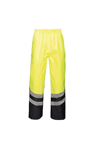 Regatta Unisex Hi Vis Pro Reflective Work Over Trousers In Yellow