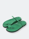 Alumnae Button Thong On Footbed- Cactus Green Nappa