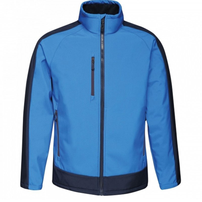Regatta Mens Contrast 3 Layer Softshell Full Zip Jacket In Blue