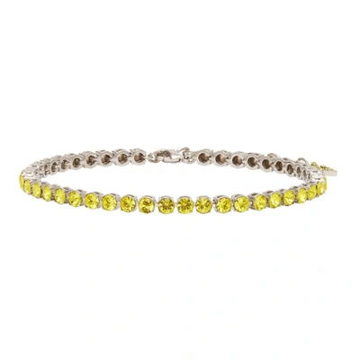 Amina Muaddi Crystal-embellished Tennis Anklet In Yellow