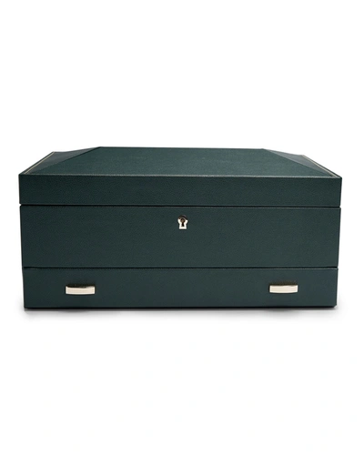 Wolf British Racing 10-piece Watch Box With Drawer In Green