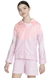 Nike Sportswear Kids' Windrunner Water Repellent Hooded Jacket In Arctic Punch,pink Foam,white