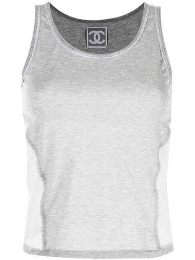 Pre-owned Chanel 2004 Sports Line Panelled Tank Top In Grey