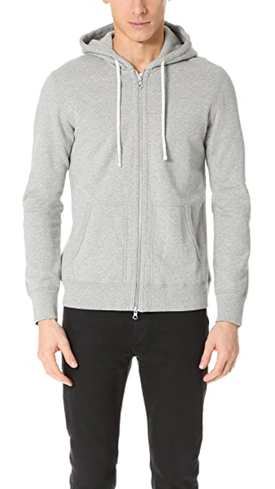 Reigning Champ Full Zip Hoodie Mid Weight Grey