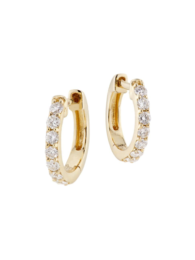 Saks Fifth Avenue Women's 14k Yellow Gold & 0.33 Tcw Diamond Huggie Hoop Earrings