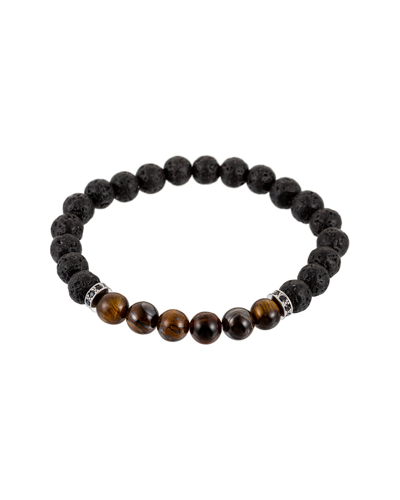 Eye Candy La Men's Chakra & Tiger Eye Beaded Stretch Bracelet In Neutral