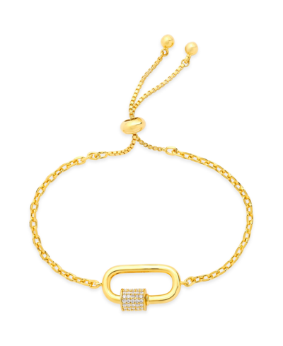 Sterling Forever Women's Goldplated & Cubic Zirconia Carabiner Bolo Bracelet In Neutral