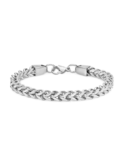 Anthony Jacobs Men's Stainless Steel Chain Bracelet In Silver
