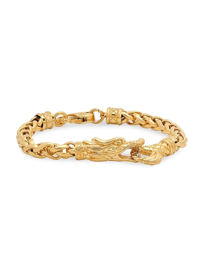 Anthony Jacobs Men's 18k Goldplated Stainless Steel Dragon Link Bracelet In Neutral