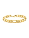 Anthony Jacobs Men's 18k Goldplated Stainless Steel Figaro Chain Link Bracelet In Neutral