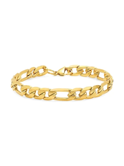 Anthony Jacobs Men's 18k Goldplated Stainless Steel Figaro Chain Link Bracelet In Neutral