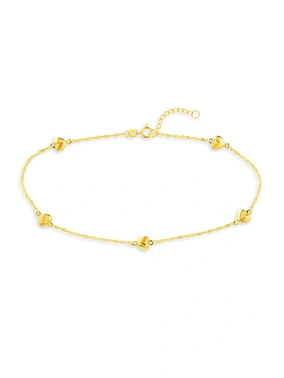 Saks Fifth Avenue Women's 14k Yellow Gold Heart Station Anklet