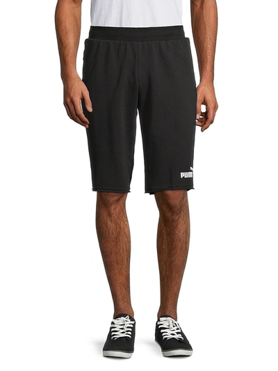 Puma Men's Essential Athletic Shorts In Cotton Black- White