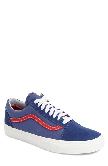 Vans 'old Skool' Sneaker (men) In Bijou Blue/ Racing Red | ModeSens