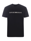 Emporio Armani Pima-jersey T-shirt With Logo In Blu