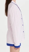 Cosabella Bella Long Sleeve Top Boxer Pj Set In Frosty Lilac/mare