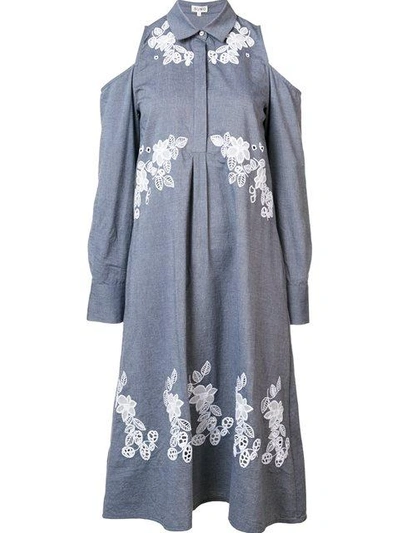 Suno Cut-out Shirt Dress - Grey