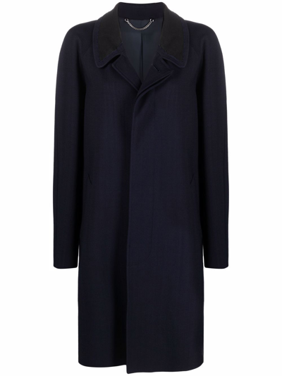 Maison Margiela Single-breasted Mid-length Coat In Blue