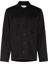 Cdlp Home Suit Long-sleeve Pajama Shirt In Black