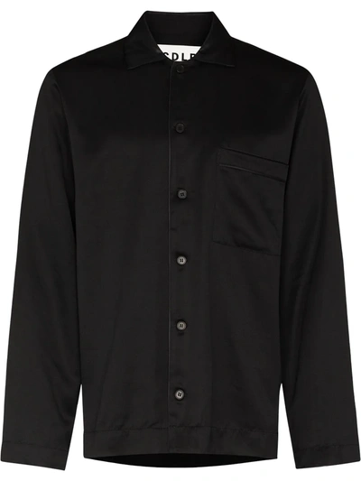 Cdlp Home Suit Long-sleeve Pajama Shirt In Black