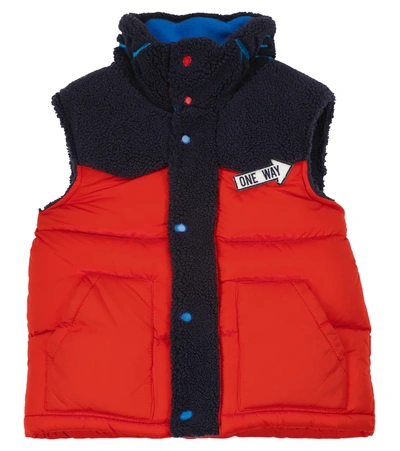 The Marc Jacobs Kids' Colour-block Padded Gilet In Red