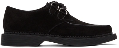 Saint Laurent Teddy Velvet And Leather Derby Shoes In Black