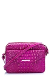 Brahmin Shea Croc Embossed Leather Crossbody Bag In Potion