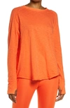 Zella Relaxed Long Sleeve T-shirt In Orange Lily