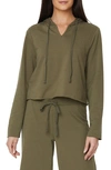 Nydj Crop French Terry Hoodie In Green