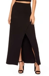 Susana Monaco High Waist Wrap Front Crepe Maxi Skirt In Black