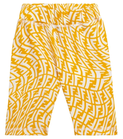 Fendi X Sarah Coleman Kids' Ff Vertigo Bike Shorts In White